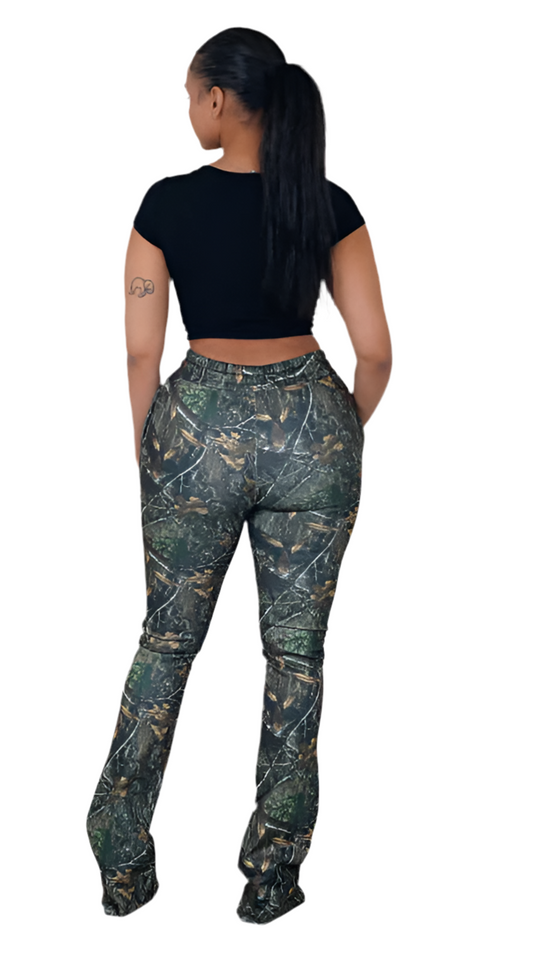 Printed Stacked Pants